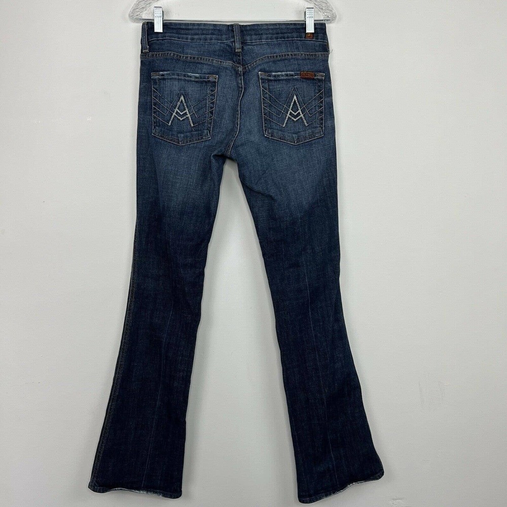 7 For All Mankind Jeans size 28 x 33 Blue Denim A" Pocket Mid-Rise Stretch - Picture 6 of 11